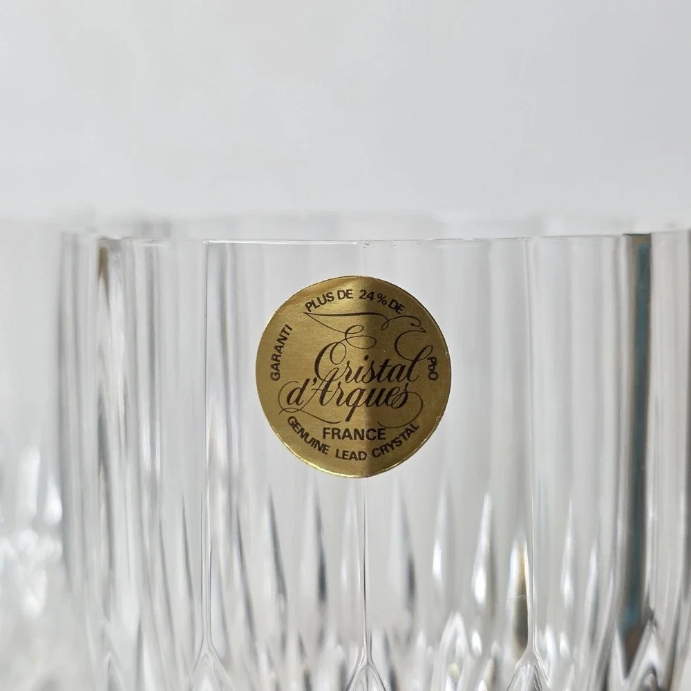 Cristal d'Arques Bretagne Durand Wine Glasses Clear Cut Crystal Elegant Vintage